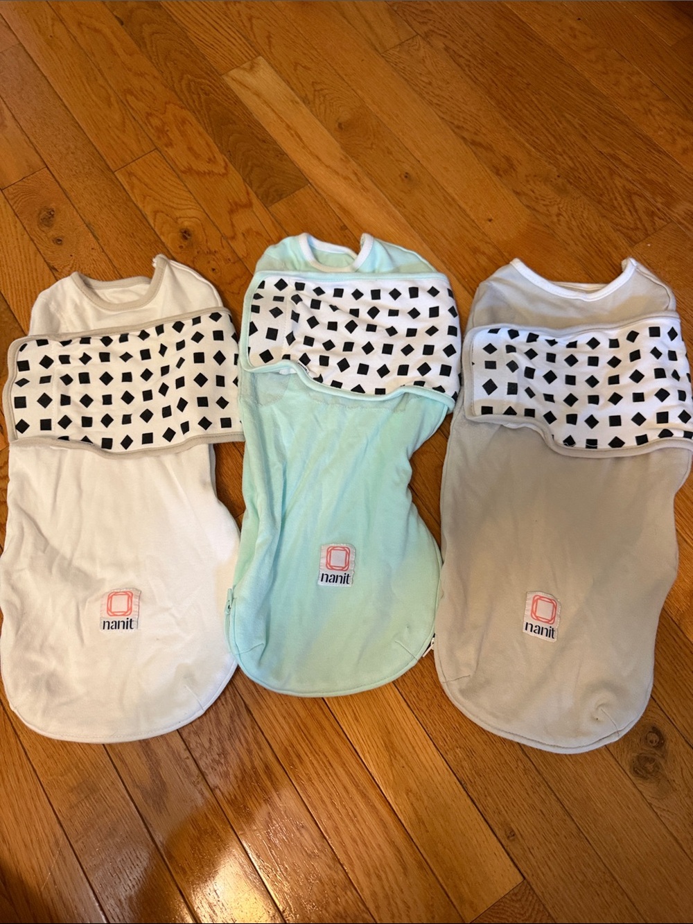nanit Baby Sleepsack Swaddle Set - White, Mint, Gray